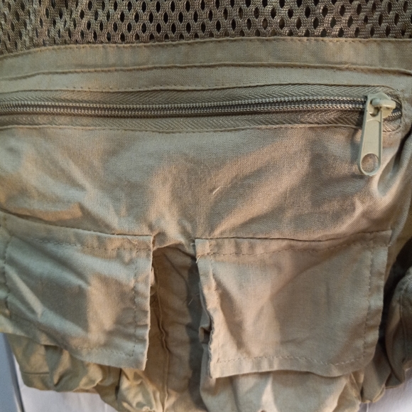 Bass Outdoor America Mesh Ammo Tactical Hunting Hiking Beige L/XL Fishing Vest - Picture 11 of 16